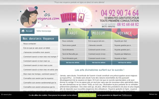 Page d’accueil de 01 Voyance