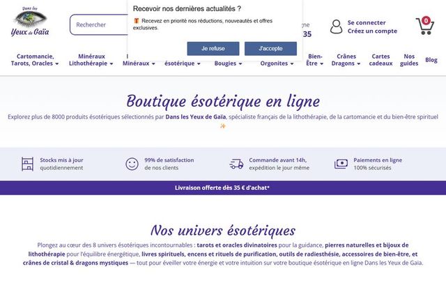 Page d'accueil de danslesyeuxdegaia.com