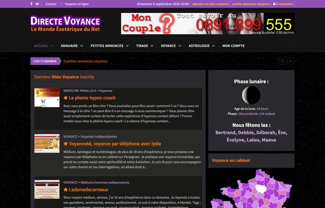 Page d'accueil de directe-voyance.com
