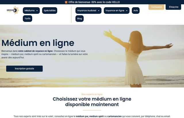 Page d'accueil de mediumenligne.fr