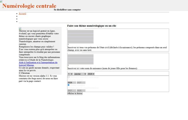 Page d'accueil de numerologiecentrale.fr