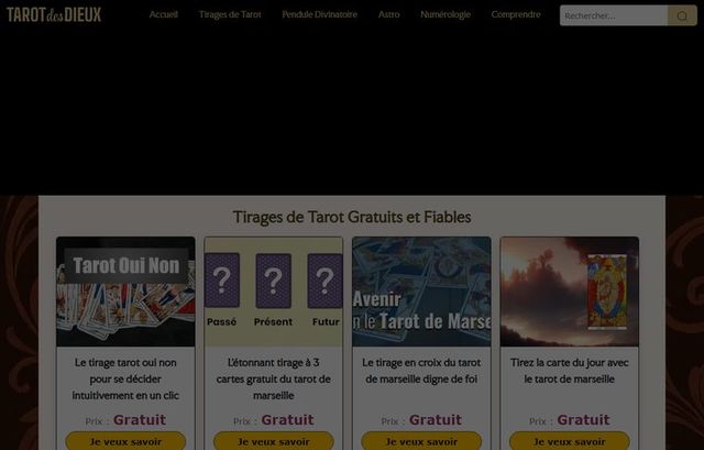 Page d'accueil de tarotdesdieux.com