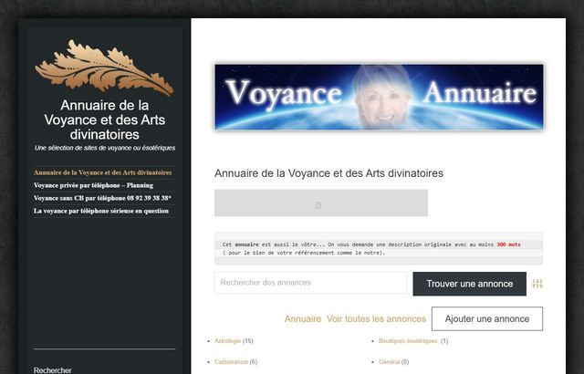 Page d'accueil de voyance-annuaire.eu